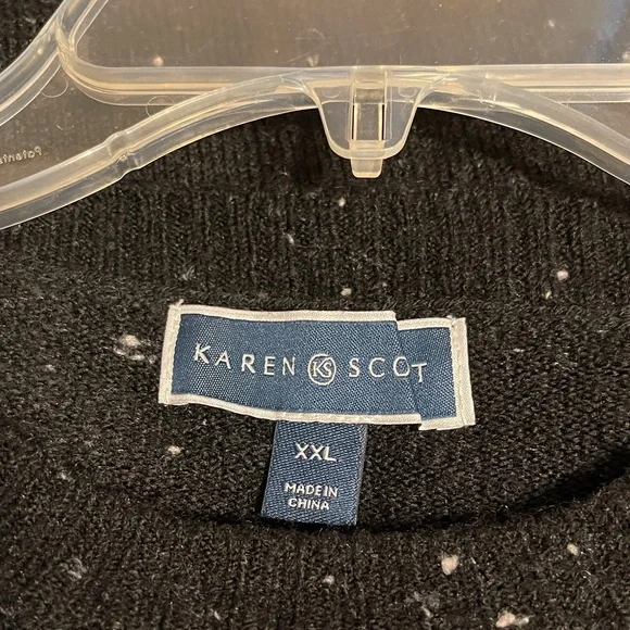 Karen Scott Black reindeer sweater,sz.XXL - Picture 2 of 3